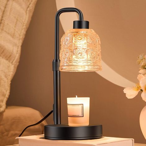 Lampe Chauffe-Bougie avec Minuterie et Variateur – Chauffe-Cire Réglable pour Bougies en Pot, Idée Cadeau Maison, Anniversaire et Fête des Mères (1/5)