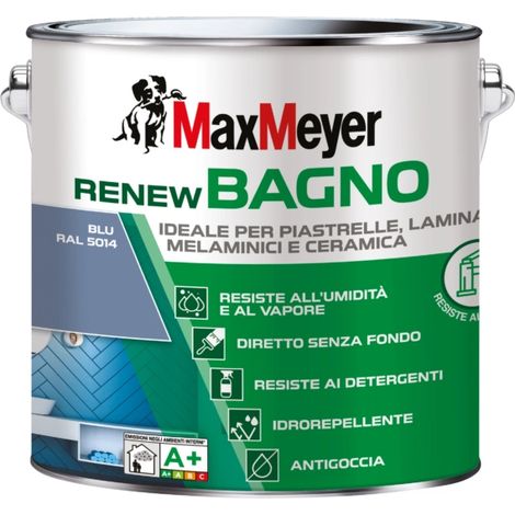 smalto all'acqua bagno max meyer "renew" blu 2 lt (1/3)