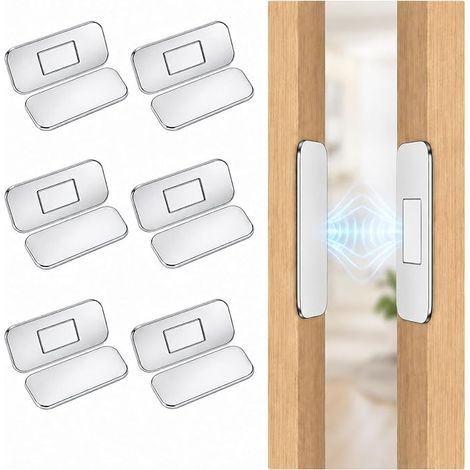 Lot de 6 Aimant Porte Placard Ultra Fin, Aimant Placard Sans Perçage (1/5)