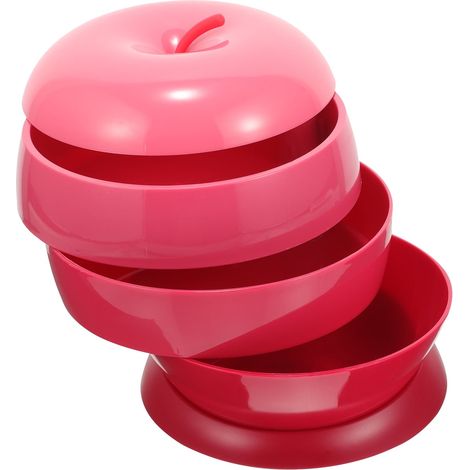 Boîte rotative en forme de pomme pour aliments secs, plateau de service, boîte cadeau de Noël, boîte à bonbons, plastique haute capacité (1/5)