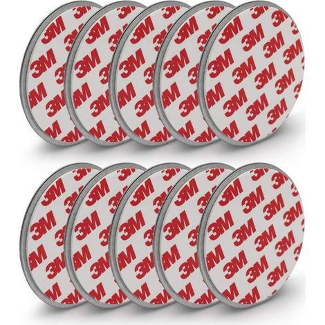 Support magnétique pour détecteur de fumée de 70 mm de diamètre - Lot de 10 - Tampons adhésifs 3M avec support magnétique pour une fixation facile sans Perçage ni vis - Autocollant pour tous les détec (1/5)
