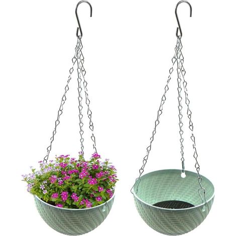 Pots de Fleurs à Suspendre, Jardiniere Suspendue, Panier de Fleurs à Suspendre, Pot de Fleur Mural Interieur Extérieur(Bleu,2pcs)