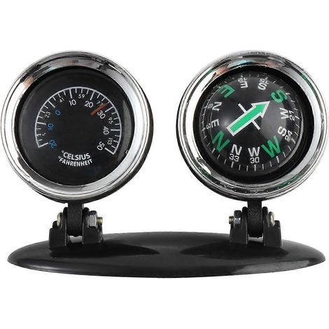 2-in-1 Autolenkrad, Kompass, Thermometer, Auto-Styling-Zubehör, Armaturenbrett-Dekoration – 8,1 x 4,1 x 5,3 cm (1/3)