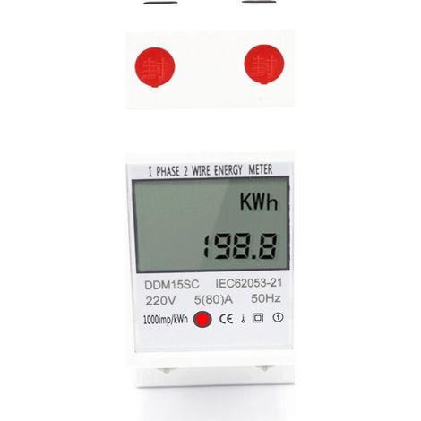 Power Consumption Indicator, Energy Meter, Energy Consumption Monitor, 5-80A 220V 50Hz (1/5)