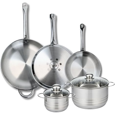 Ensemble de 3 Poêles de cuisson 24, 28 et 32 cm et 2 faitouts 14 et 20 cm Elo Profi Brillant (1/5)