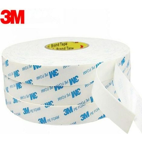 Ruban adhésif double face 3m 1600t, intérieur et extérieur, imperméable, mousse PE, fixation objets lourds, images, permanent, 3 mètres (1/5)