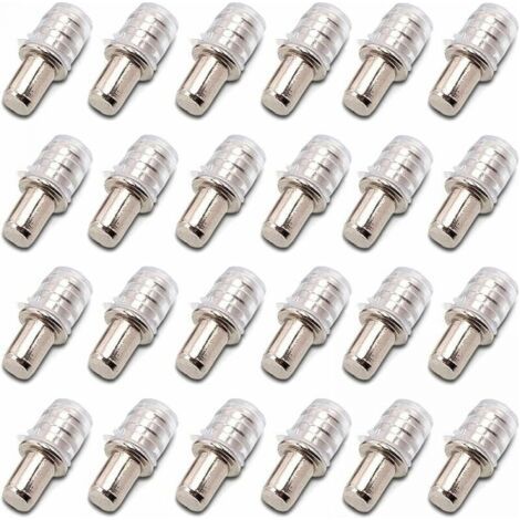 100 Stück Regalbodenträger, Regalstifte, Einsteckdübel, Regalhalterungen 5 mm mit Gummihülse für Holzregale