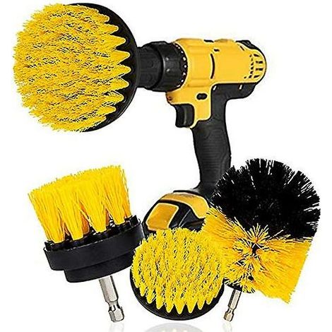 Filiyano-Ensemble de brosses électriques pour perceuse, brosse ronde pour le nettoyage des tapis, vitres et pneus de voiture, poils en nylon (1/5)