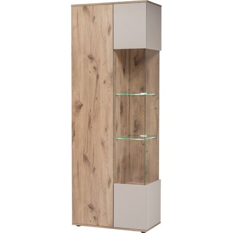 Meuble de Rangement Haut Rainuré "Catalina" 197cm Naturel (1/5)
