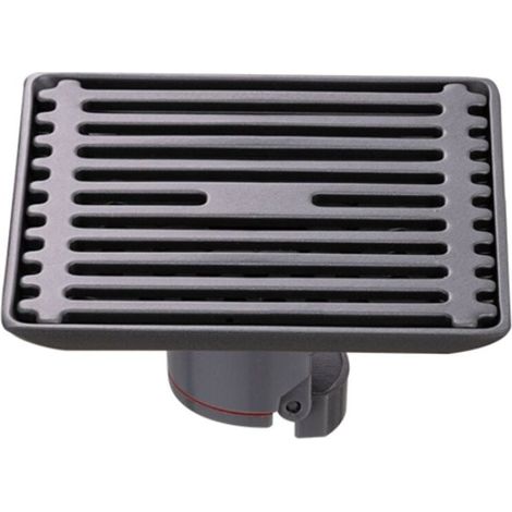 Drain de douche carré amovible pivotant en acier inoxydable avec couvercle à motif (drain de douche noir) (1/4)