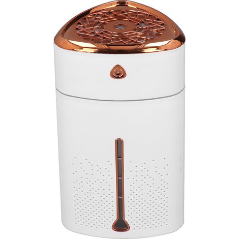 Humidificateur de bureau, blanc, 1000 ml, interface USB, lumière LED multicolore, commande tactile, petit humidificateur pour la maison, le bureau et les dortoirs.
