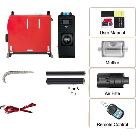 Chauffage à air diesel, télécommande, plage de température réglable, 8KW avec interrupteur LCD (1/2)