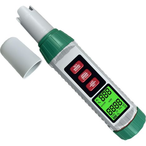 Tester pH per acqua, tester 5-in-1 (pH/TDS/EC/salinità/temperatura)  con display LCD, pHmetro con compensazione automatica della temperatura, per acqua potabile e piscine (1/5)