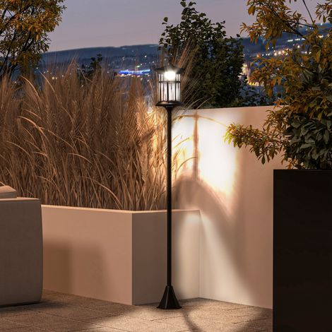 Éclairage lampadaire LED extérieur degré de protection IP44, noir - solaire de jardin de rue 184 cm de haut