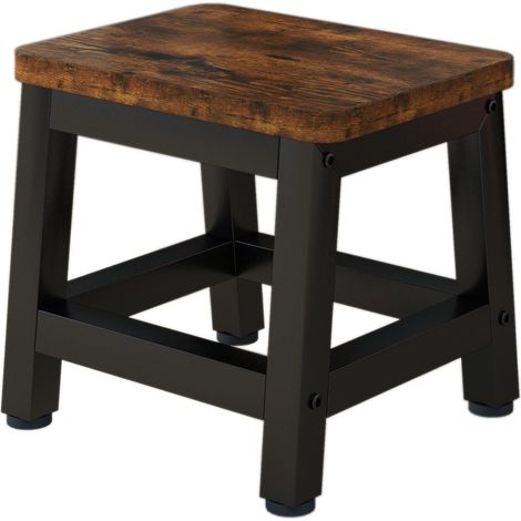 Petit Tabouret Marchepied pour Adultes Enfants, Marchepied en Bois pour Lits Hauts, Mini Tabouret Antidérapant avec Capacité de 330 Lbs pour Chambre Salon Cuisine, Rustique Marron TBD003H (1/5)