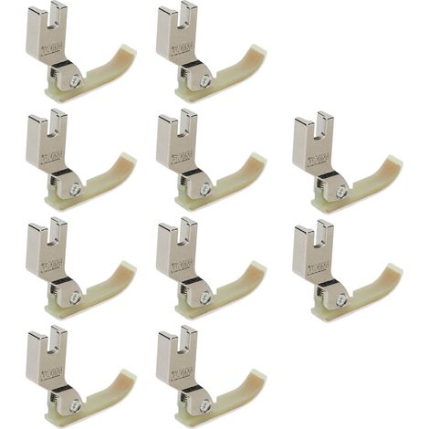Lot de 10 pieds-de-biche pour machine à coudre industrielle, adaptés au modèle T36N, construction en acier inoxydable et plastique, portables, dimensions 1x3x3 cm / 0,4x1,2x1,2 pouces.