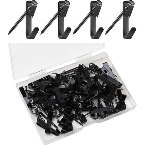 100 Haken, Stangen und Stifte für Bilderrahmen, Wandhalterungen und Pinnwände, inklusive Nägel und Stangen. – AquaForge