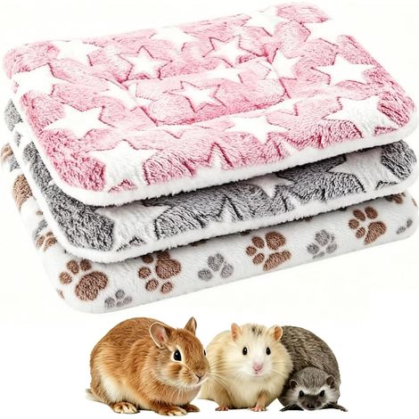 Set of 3 Warm Plush Rabbit Rugs for Small Animals (1/5)
