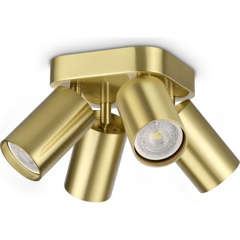 Ideal Lux Plafoniera moderna DYNAMITE 4 luci GU10 ottone metallo