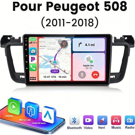 9 pouces Carplay Autoradio pour Peugeot 508 (2011-2018) Android 64GB BT JUNSUN (1/5)
