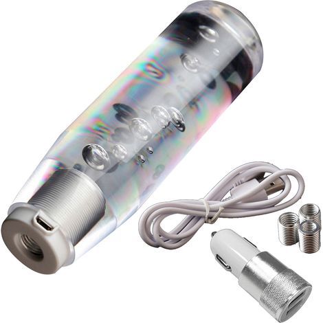RGB-LED-Schaltknauf, Klarglas, Schaltkulisse, 10 cm/15 cm/20 cm/25 cm/30 cm, universeller mehrfarbiger Farbverlauf (1/5)