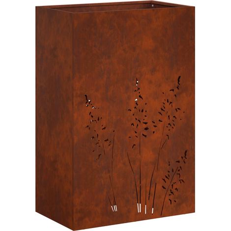 vidaXL Macetero de Jardín Oxidado 50 x 30 x 75 cm Acero oxidado (1/2)