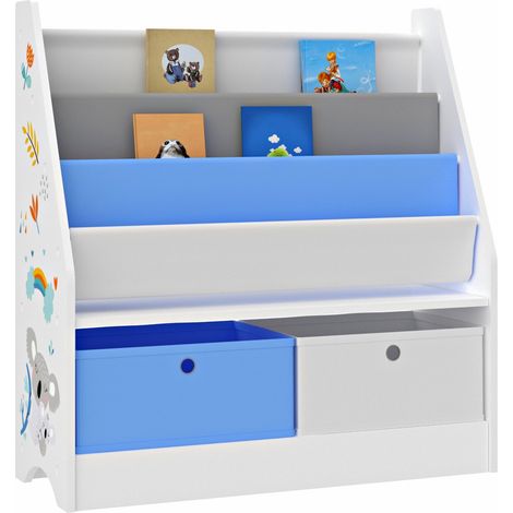 Scaffale per bambini a 3 scomparti con 2 scatole 74 x 71 x 23 cm fantasia 030006962