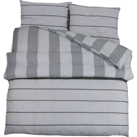 Maison Exclusive - Bettwäsche-Set Grau 200x200 cm Baumwolle