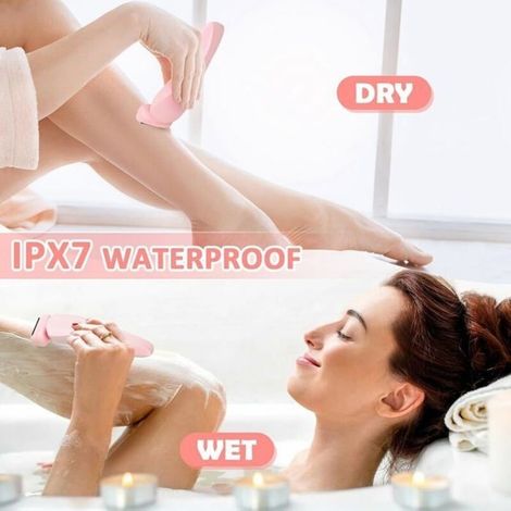 (Rose)Rasoir Electrique Feminin,Tondeuse Femme Intime Rechargeable,Tondeuse Électrique 2 En 1 Ipx7 Pour Bikini Humide/Sec,Pour L\'Épilati (1/4)