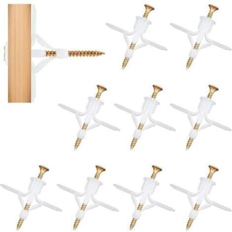 Pair 200 Pièces Cheville Placo Charge Lourde avec Vis,(100 Cheville Placo + 100 Vis Autoforeuse Beton),Chevilles pour Plaques de Plâtre,Vis pour Fixation sur Mur Placo,pour Murale Plaque de Plâtre (1/5)