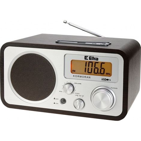 Radio ELTRA KORMORAN FM/LW USB marrón