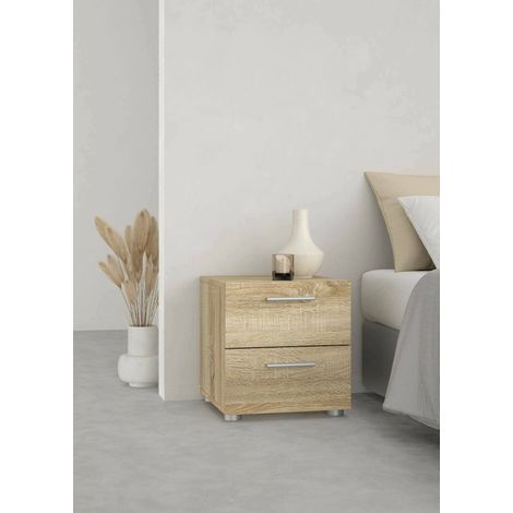 Dmora Table de chevet, coloris Chêne 40 x 42,3 x 40,25 cm, avec emballage renforcé (1/5)