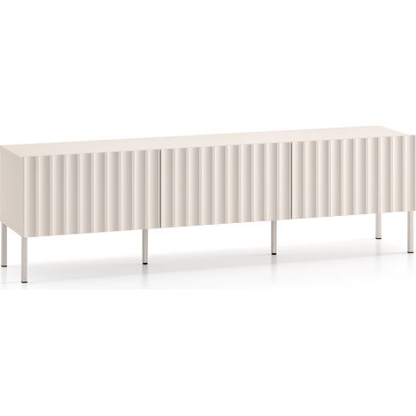 Selsey Derriva - TV-Lowboard mit geriffelten Fronten, hellbeige, 170 cm (1/5)