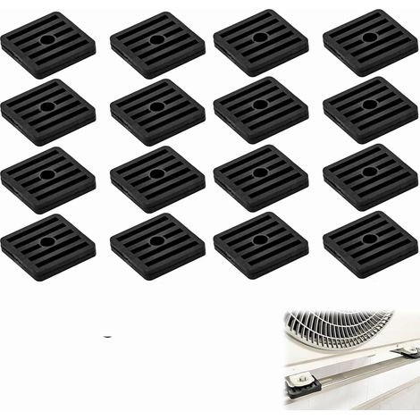 16 Pieces Rubber Air Conditioners Vibration Dampers, Shock Pad for Air Conditioning Feet Anti-Vibration Support for Outdoor Split Air Conditioner Condenser, Black (1/5)