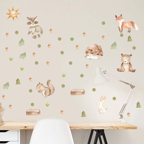 Stickers Muraux Autocollant mural animal ours renard hérisson autocollant mural enfants bébé pépinière chambre animaux (1/5)