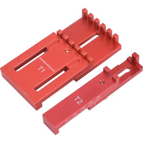 2 Stück Tiefenmesslineal aus Aluminiumlegierung und Messing, Holzbearbeitungs-Messwerkzeug T1+T2(T1+T2 ) (1/5)