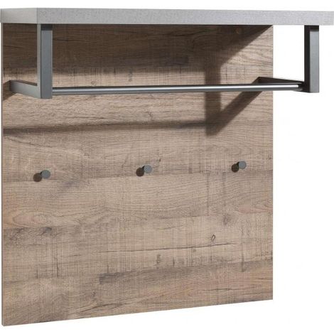 Modernes Flurgarderobe Garderoben-Wandpaneel mit Holzablage h 84 cm (1/4)