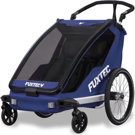 Remorque vélo - FUXTEC Sport Cruiser - charge max. 45kg, 2 ceintures 5 points, Enfants Poussette Pliable