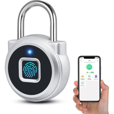 Fingerabdruck-Vorhängeschloss, Zahlenschloss, Entsperrung per Fingerabdruck und App, IPX65 wasserdicht (1/5)