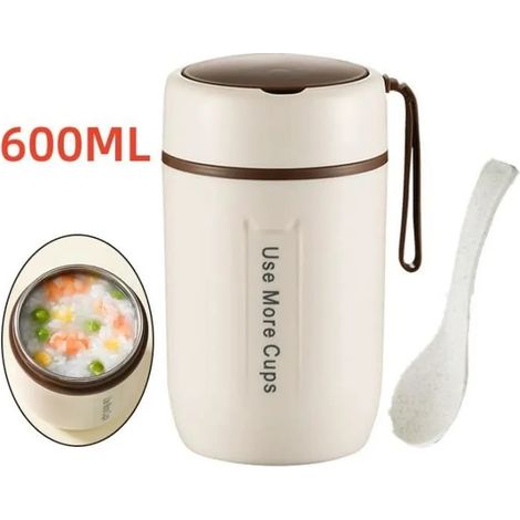 Boîte Alimentaire Isotherme - Inox - 600ML - Double Couche - Portable - Design Contemporain (1/4)