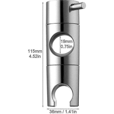 Wall-mounted shower head bracket, replacement bracket for 19mm riser pipe system (1/3)