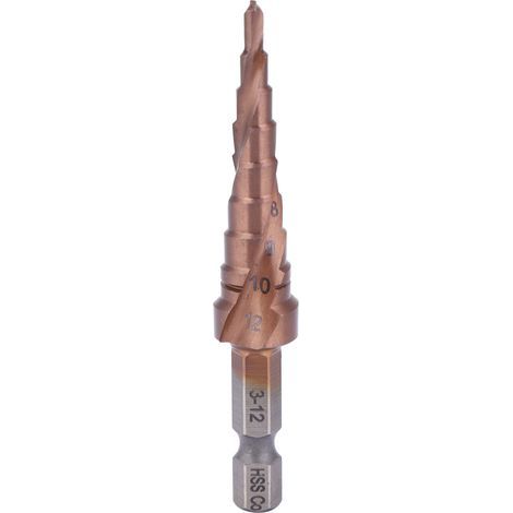 Step Drill Bit Multifunctional Cobalt Coating High Speed Steel Hex Shank Hole Opening Tool3-12 (1/5)