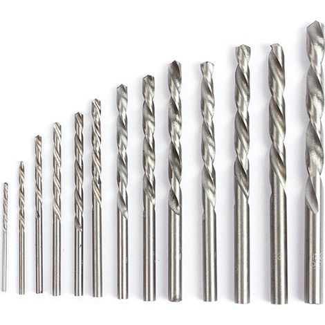 Coffret de 13 forets hélicoïdaux en acier inoxydable avec roulements, pour métaux durs et acier inoxydable, avec étui de rangement. (1/5)