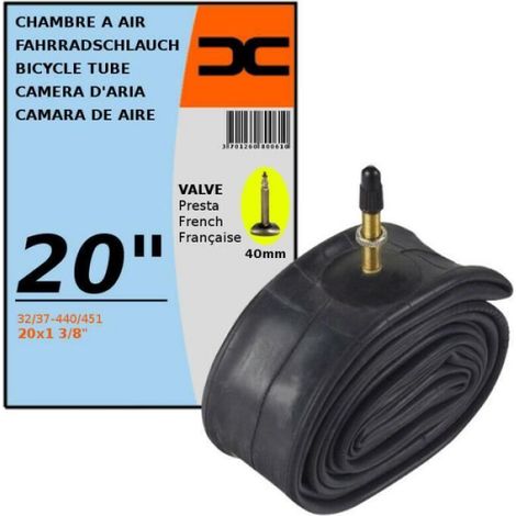 Chambre A Air Velo - 20 X 1 3/8 Pouces - Valve Presta 40 Mm - Pour Velo Bmx Et Freestyle - 1 Unite
