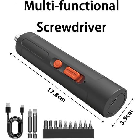 Tournevis électrique pratique, inverseur de sens de rotation facile, montage et démontage rapides, gain de temps et d'efforts, idéal pour la rénovation, la réparation d'appareils électroménagers (1/5)