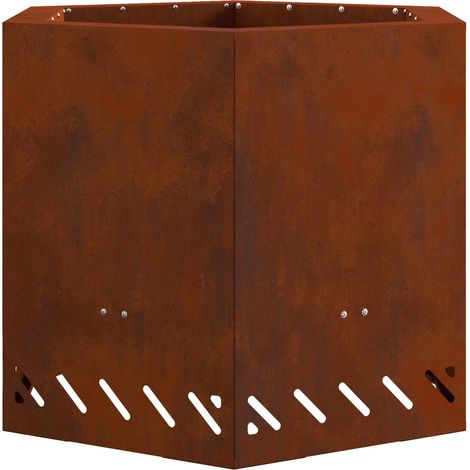 Foyer sans fumée Marron 58 x 58 x 51 cm Acier patiné