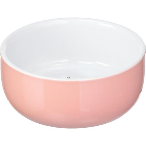 Gamelle en céramique pour rongeurs - Saumon et Blanc - Diamètre 11 cm x 4,5 cm