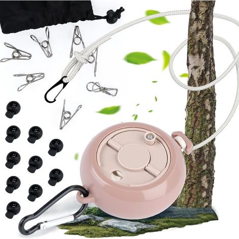 Corde à Linge de Voyage Portable,10M Corde à Linge Retractable Exterieur Camping avec 10 Boucles Fixes et 20 Pinces Coupe Vent,Cordes a Linges Retractable Camping pour Plein Air Camping Voyage (1/5)