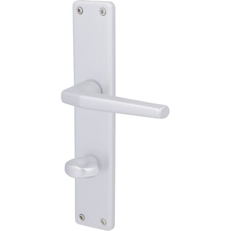 Alpertec WC-Langschildgarnitur Tanja Aluminium F1 silber eckig Beschläge