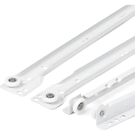 Ersandy – 400 mm Schubladenschiene – 2er-Pack – Teilauszugssystem – Maximale Belastung 20 kg – Einfache Montage – Weiße Stahlschienen (1/5)
